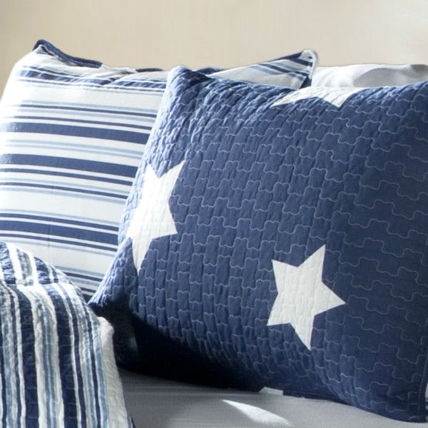 FaFurn - Full/Queen Size Stars/Stripes Bedspread Set in Navy