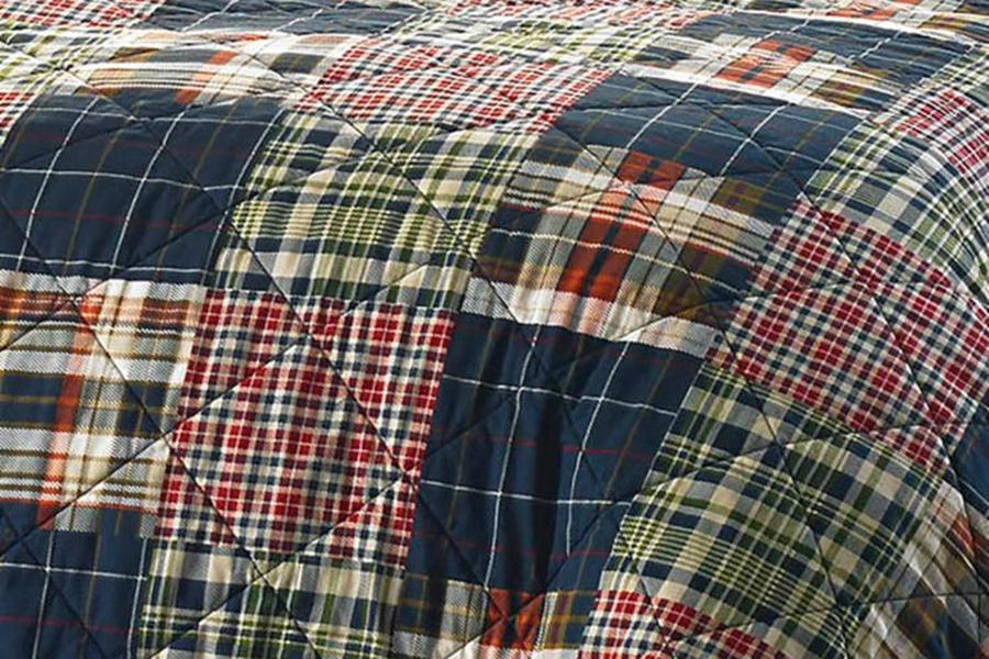 FaFurn Farmhouse Plaid 100% Cotton Reversible Quilt Set - Full/Queen Size