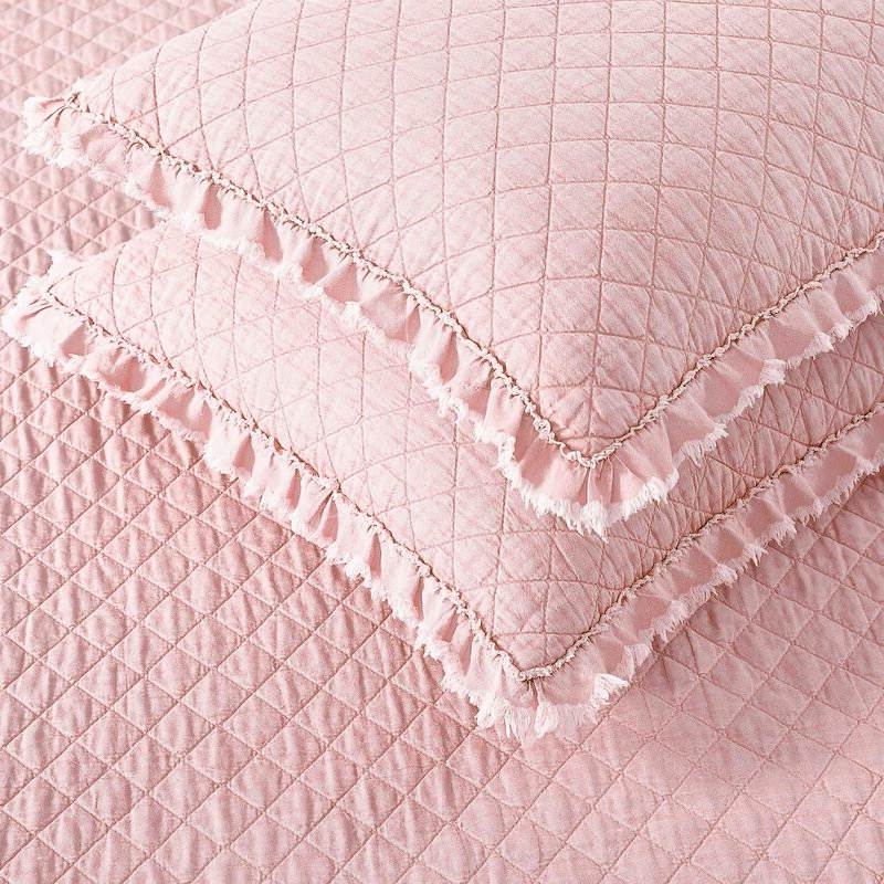 FaFurn Full/Queen Size Bedspread Set with Frayed Edges