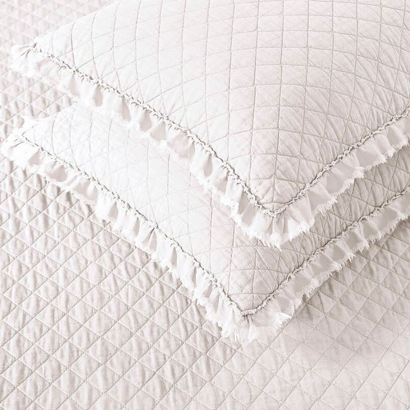 FaFurn Farmhouse Full Size Bedspread Set - White, Microfiber