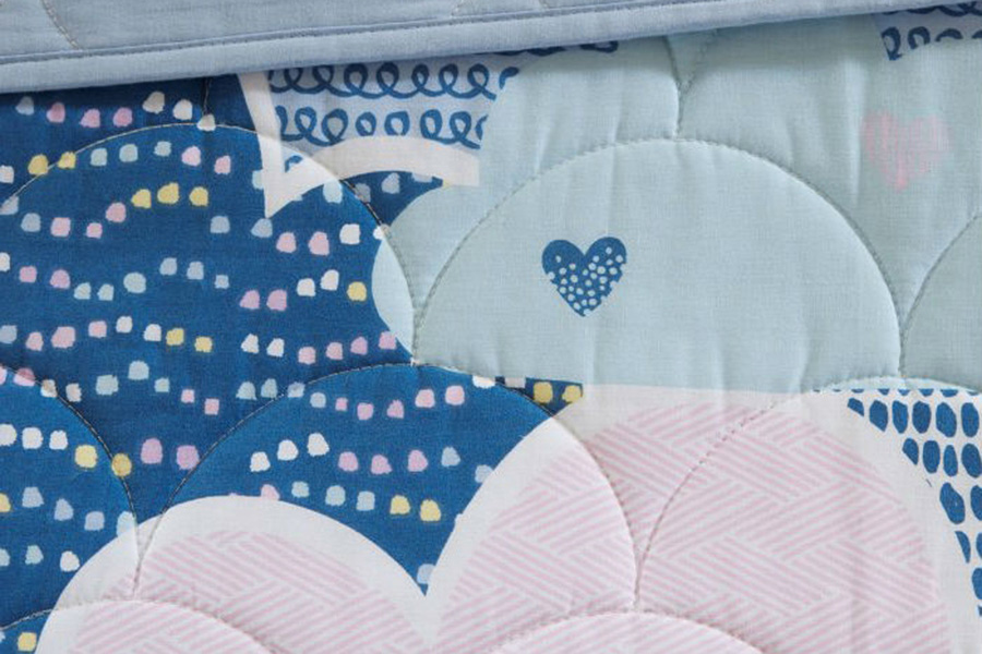 FaFurn Kids Unicorn Clouds Quilt Coverlet Bedspread Set - Blue/Pink, Twin/Twin XL Size