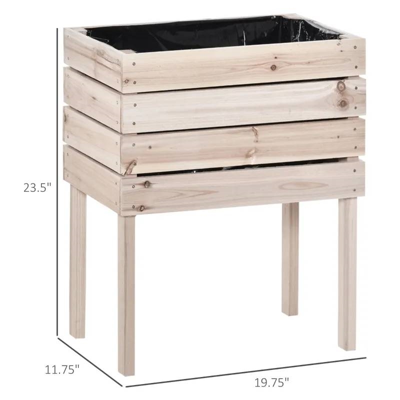 FaFurn - 4-Piece Garden Bed Planter Box in Fir Wood