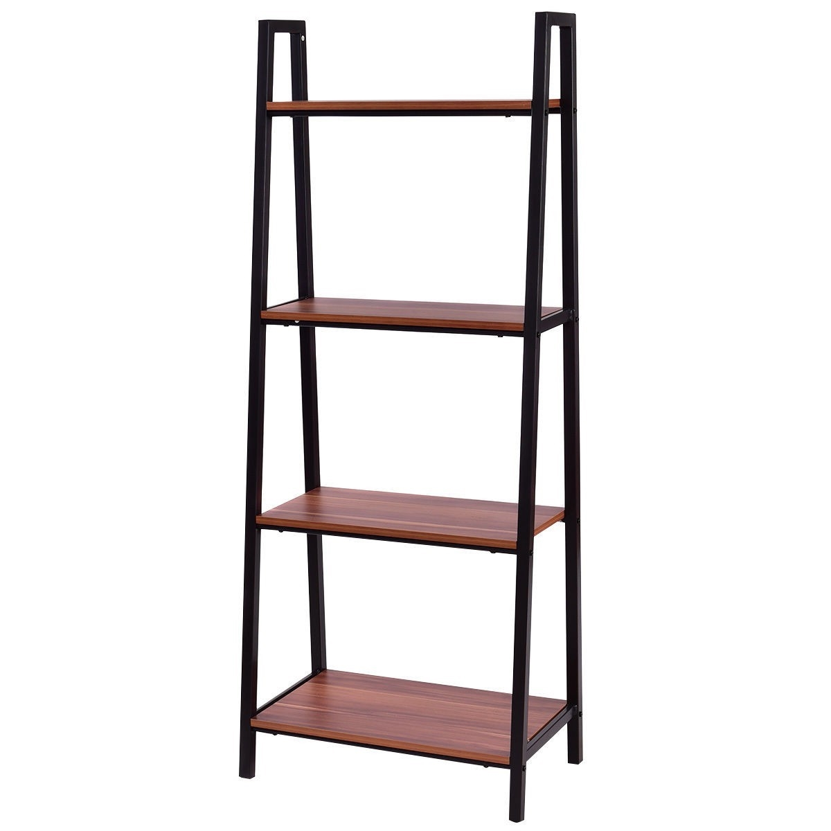 FaFurn - 4-Shelf Bookcase in Walnut, Wood