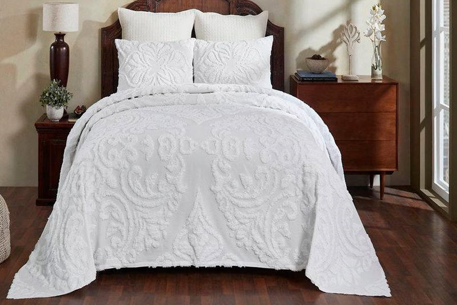 FaFurn Full Size 3-Piece Coverlet Bedspread Set - White, Cotton