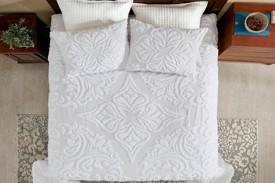 FaFurn Full Size 3-Piece Coverlet Bedspread Set - White, Cotton