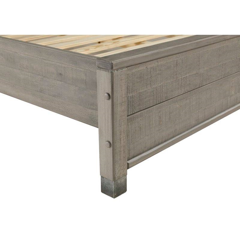 FaFurn - Full Size Platform Bed Frame with Headboard in Gray, Wood