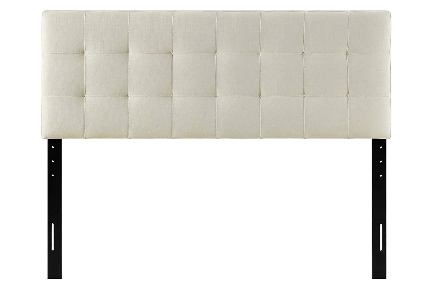 FaFurn - Full Size Ivory Linen Fabric Upholstered Tufted Headboard