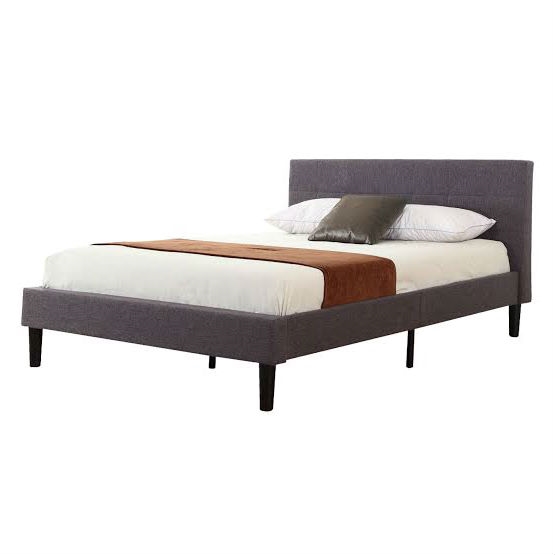 FaFurn - Platform Bed Frame with Padded Tufted Headboard