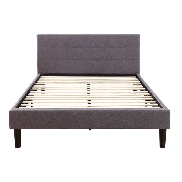 FaFurn Full Size Platform Bed Frame with Padded Headboard