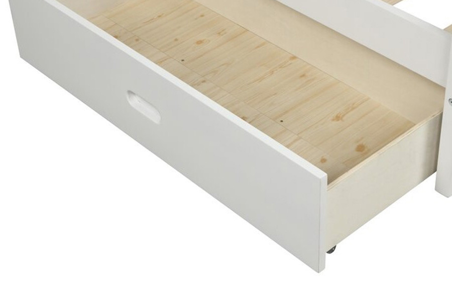 FaFurn Low Profile 2 Drawer Storage Platform Bed - White, Full Size