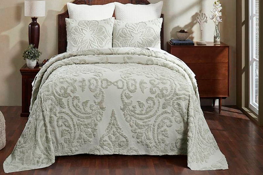 FaFurn Full Size 3-Piece Coverlet Bedspread Set - Sage, Cotton