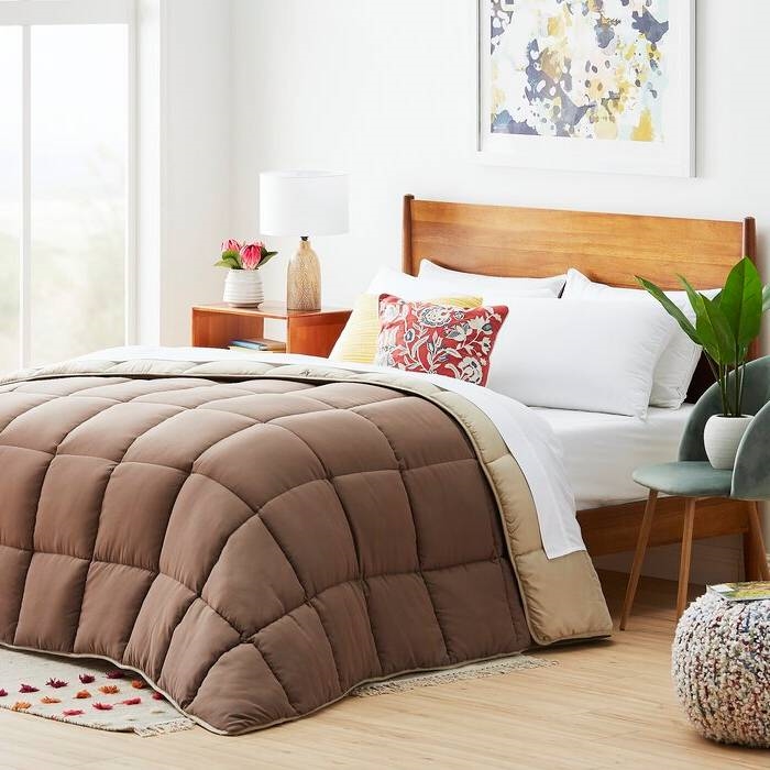 FaFurn Reversible Full Size Comforter Set - Beige/Brown, Polyester