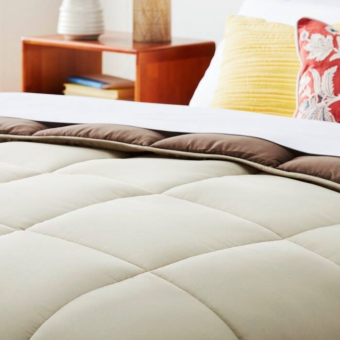 FaFurn Reversible Full Size Comforter Set - Beige/Brown, Polyester