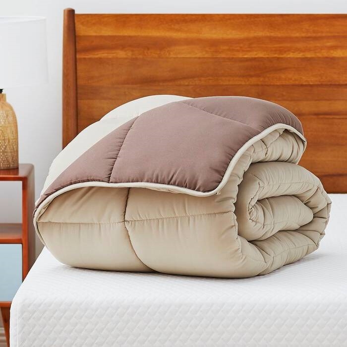 FaFurn Reversible Full Size Comforter Set - Beige/Brown, Polyester