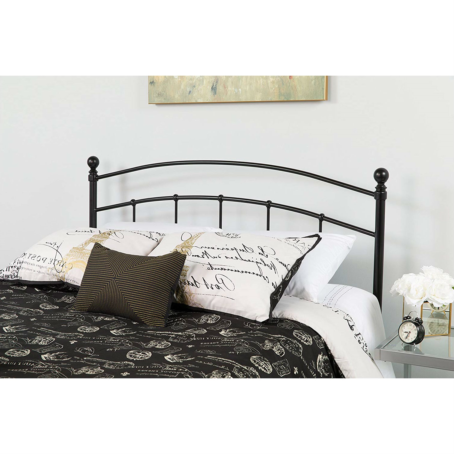 FaFurn - Contemporary King Size Headboard in Black, Metal