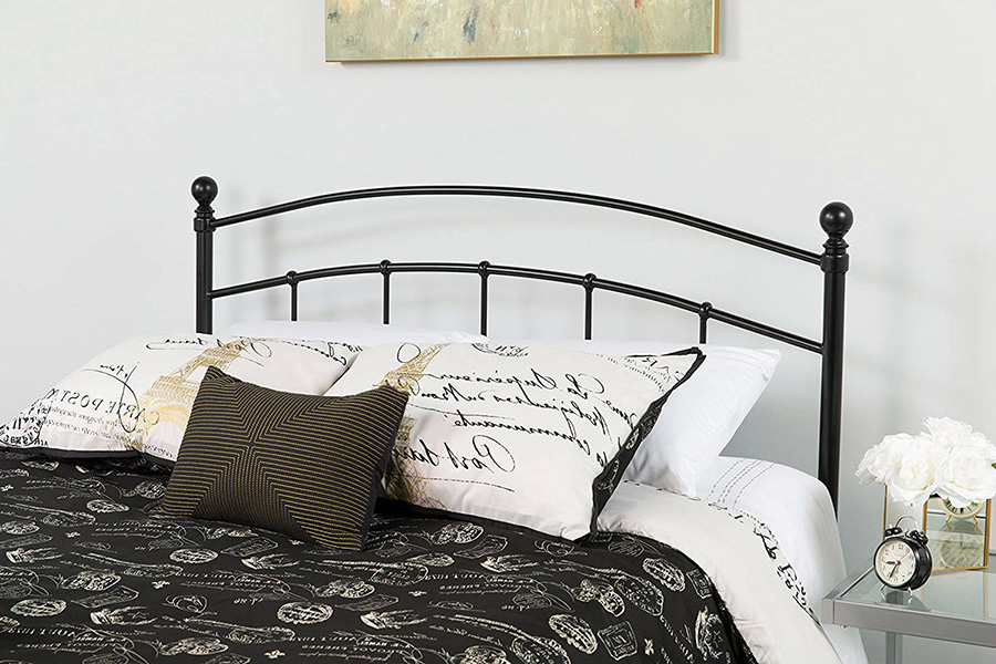 FaFurn™ Contemporary Classic Metal Headboard with Round Posts - Full Size