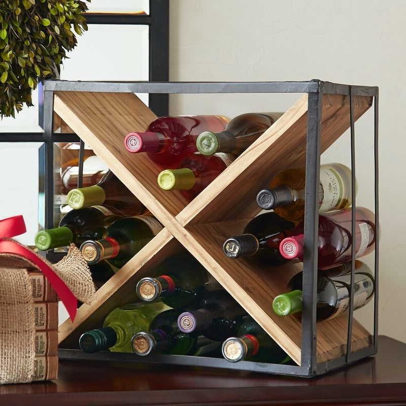 FaFurn™ Farmhouse 16 Bottle Wine Rack - Rustic