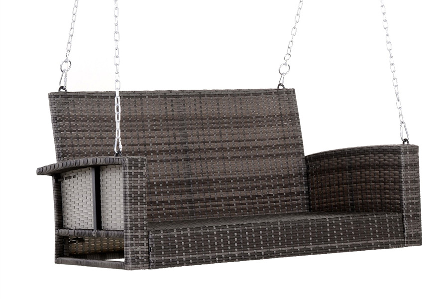 FaFurn - Wicker Porch Swing 7Ft Hanging Chain with Padded Cushion