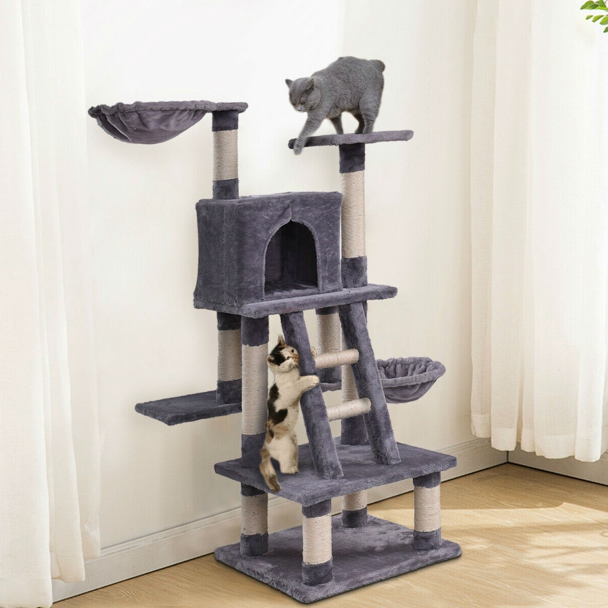 FaFurn - Cat Tree with Scratching Posts in Gray