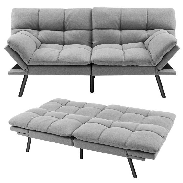 FaFurn - Modern Sofa-Bed in Gray, Linen