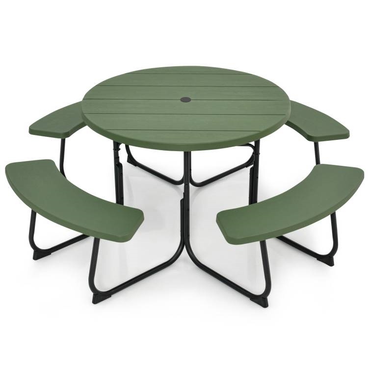 FaFurn - 8 Seater Picnic Table with Umbrella Hole