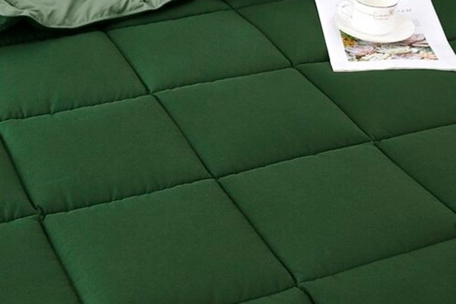 FaFurn Traditional Microfiber Reversible 3 Piece Comforter Set - Green, Full/Queen Size