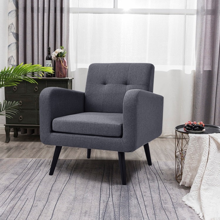 FaFurn - Modern Accent Chair with Wooden Legs