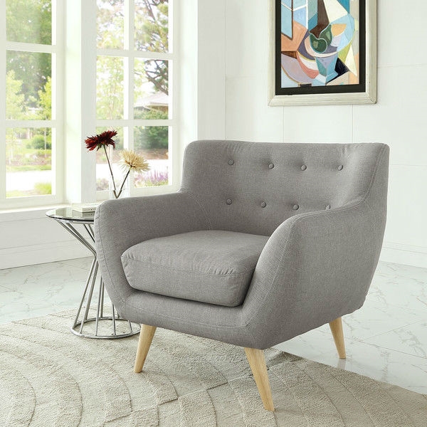 FaFurn - Accent Chair with Wood Legs in Gray