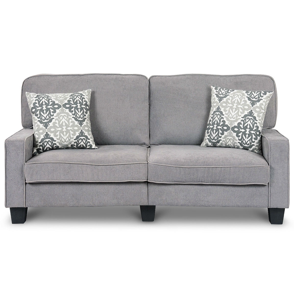 FaFurn™ Classic Loveseat with Armrests - Gray, Fabric