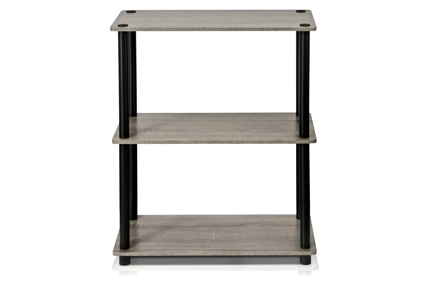 FaFurn - Gray Oak and Black Finish 3-Tier Bookcase