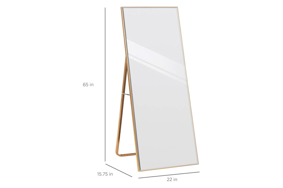 FaFurn Large Full Length Leaning Wall Or Hanging Mirror - Gold