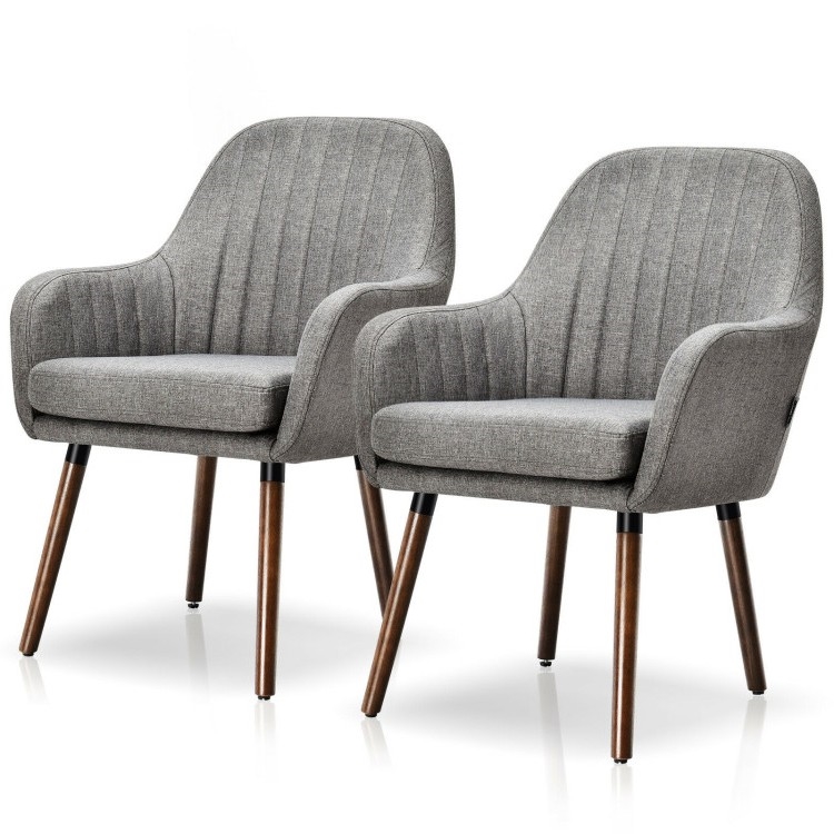 FaFurn - Set of 2 Retro Accent Chairs Set with Stylish Wood Legs