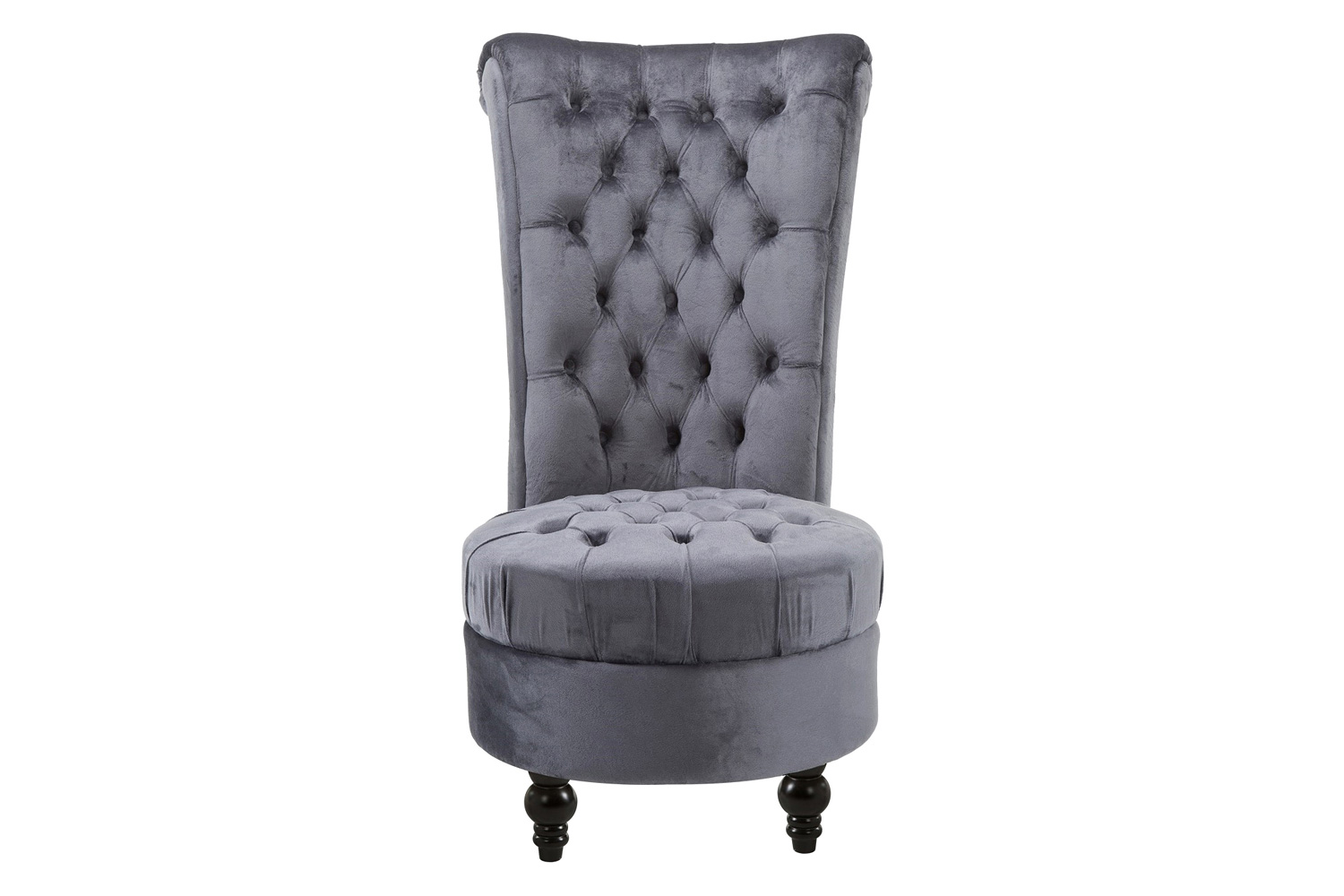 FaFurn™ Tufted High Back Plush Velvet Upholstered Accent Low Profile Chair - Gray