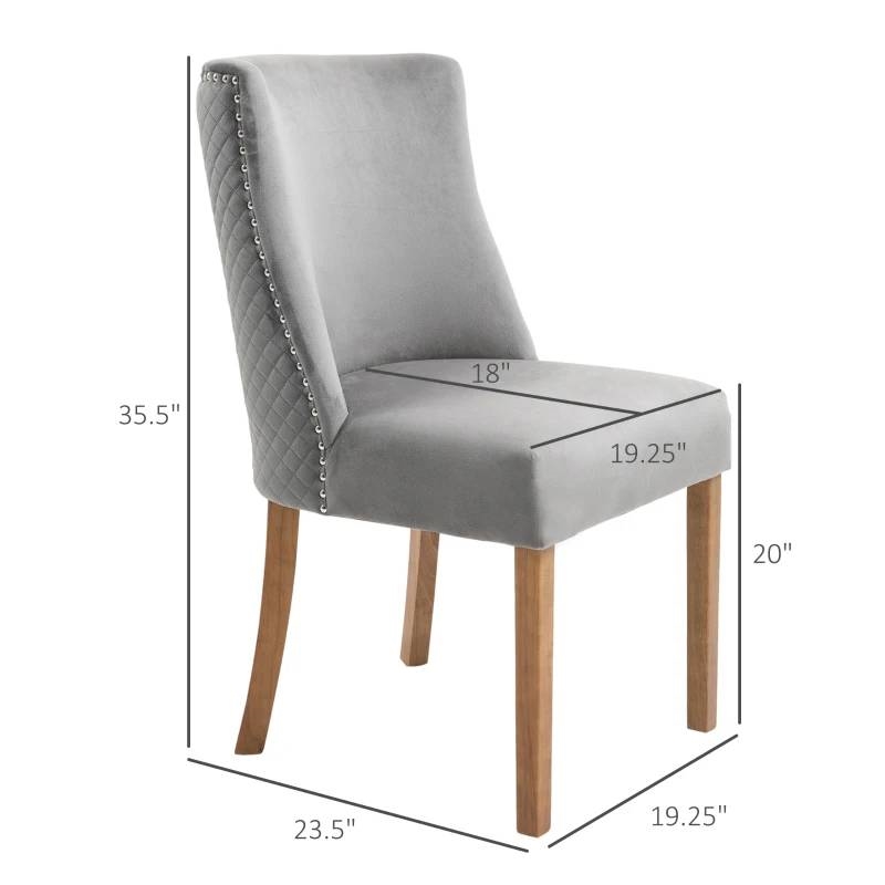 FaFurn Set of 2 Modern Dining Chairs - Light Gray