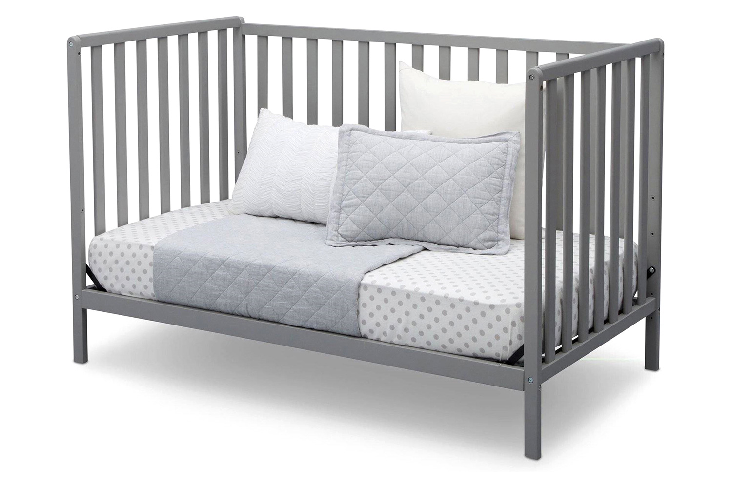 FaFurn 3-In-1 Modern Convertible Baby Crib Toddler Bed - Gray