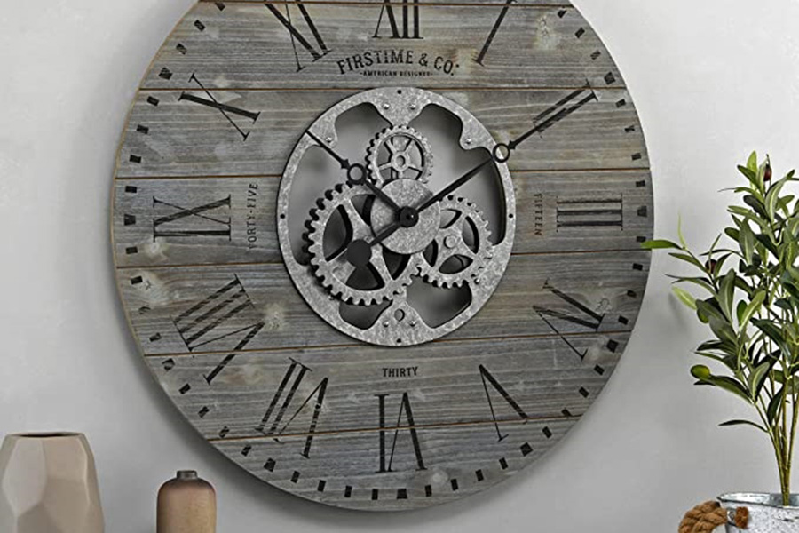 FaFurn - Industrial Farmhome Round Oversized Wall Clock