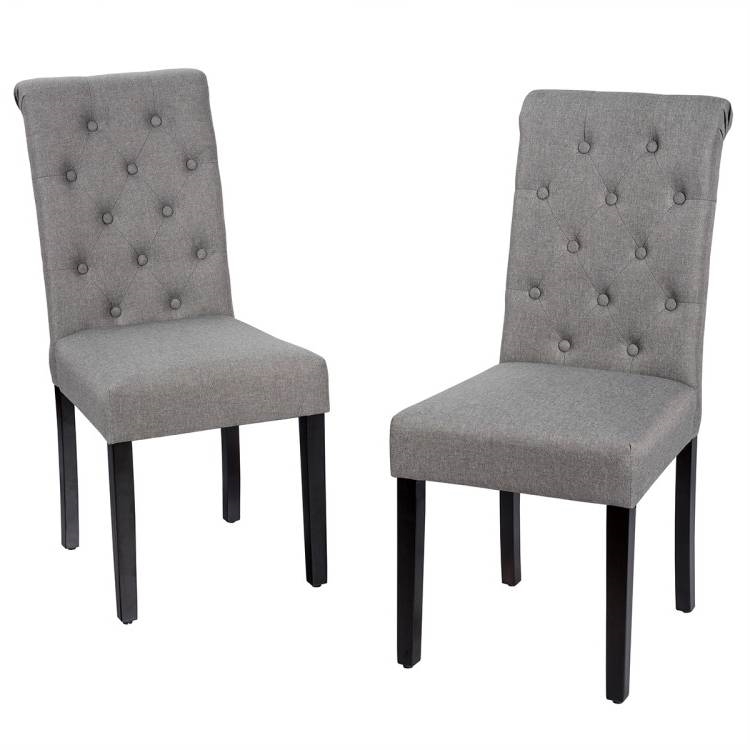 FaFurn - Set of 2 Dining Chairs with Wood Legs