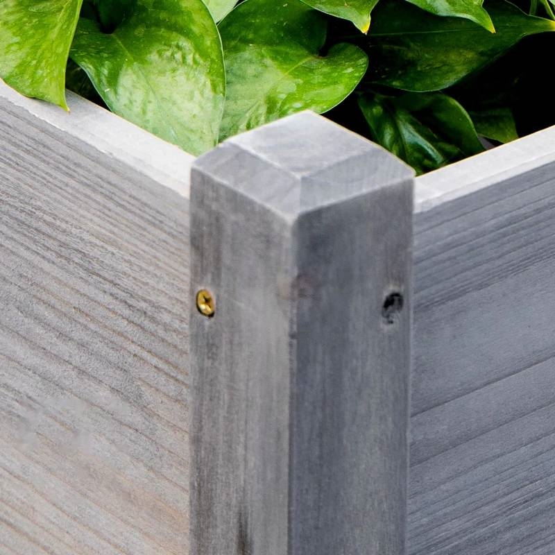 FaFurn Garden Bed Planter Box - Gray, Fir Wood