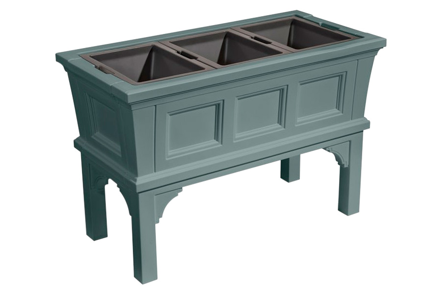 FaFurn - Outdoor Raised Garden Bed Planter Box with 3 Removeable Trays in Green, Plastic