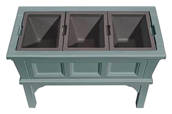 FaFurn - Outdoor Raised Garden Bed Planter Box with 3 Removeable Trays in Green, Plastic