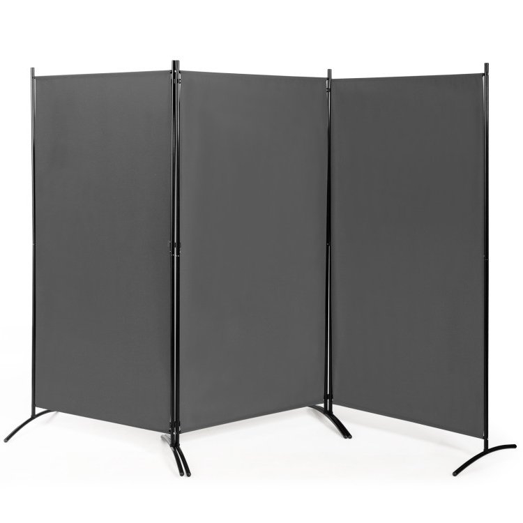 FaFurn - 3-Panel Room Divider Screen with Steel Base and Heavy Duty Hinges