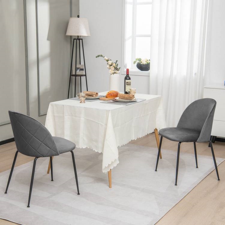 FaFurn - Set of 2 Modern Dining Chairs with Metal Legs