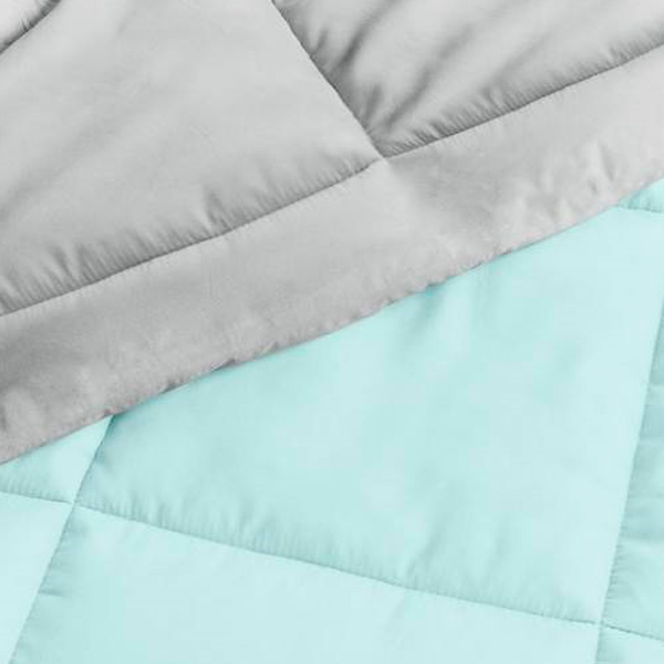 FaFurn Full/Queen Size 3-Piece Reversible Comforter Set - Aqua Blue/Gray, Microfiber