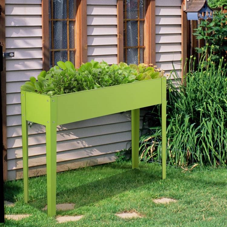 FaFurn - Garden Planter in Green, Fir Wood