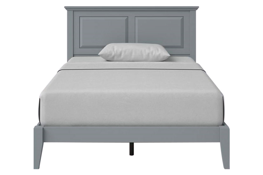 FaFurn Traditional Full Size Platform Bed with Headboard - Gray, Wood