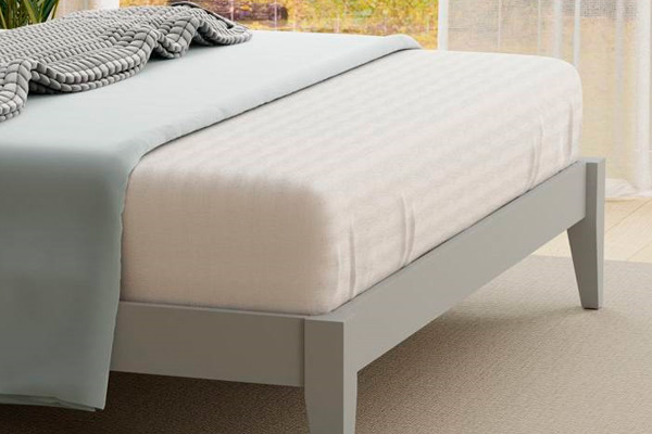 FaFurn Traditional Full Size Platform Bed with Headboard - Gray, Wood