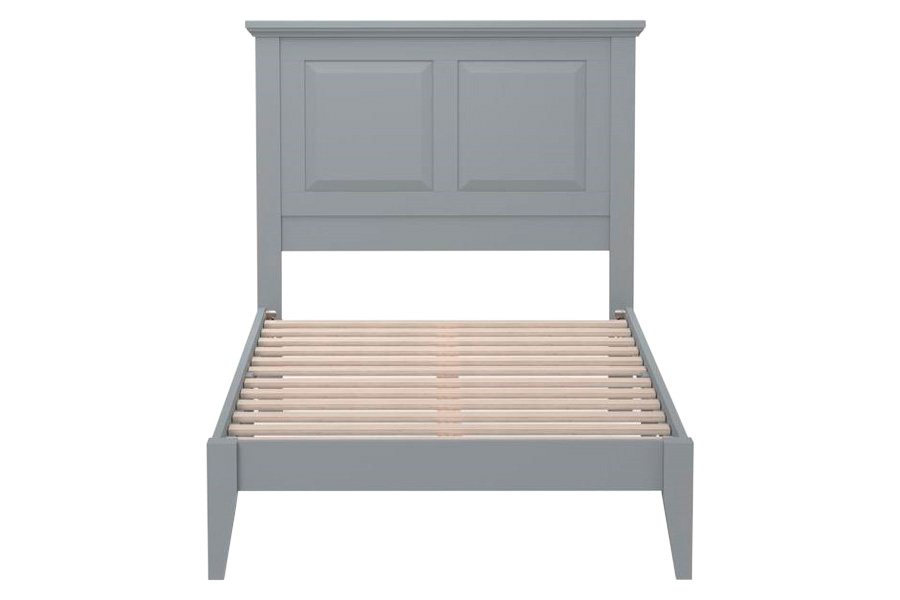 FaFurn Traditional Twin Size Platform Bed with Headboard - Gray, Wood