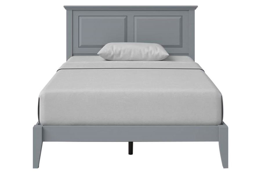 FaFurn Traditional Twin Size Platform Bed with Headboard - Gray, Wood