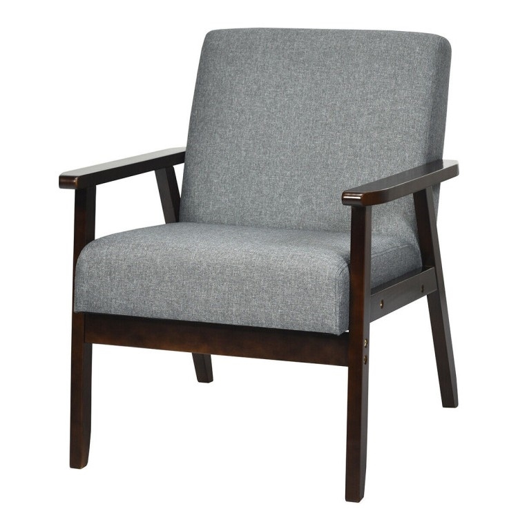 FaFurn - Retro Accent Chair with Espresso Wood Frame