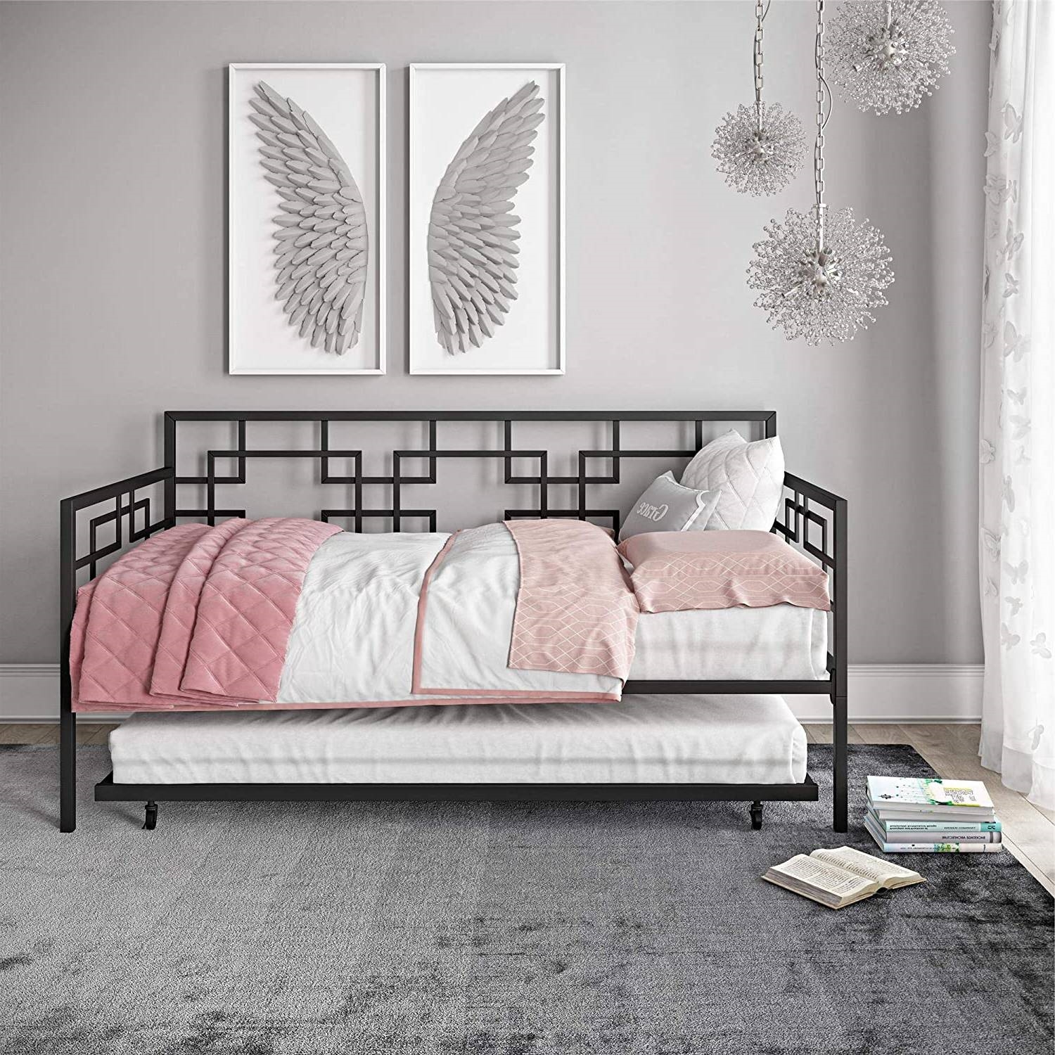 FaFurn - Daybed Frame with Twin Pull-Out Trundle Bed